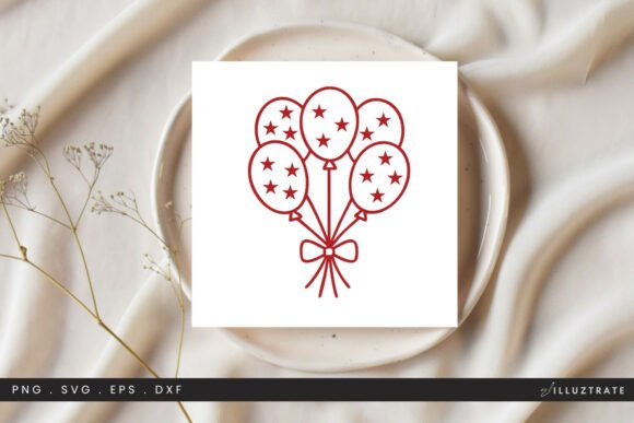4th July Patriotic Balloons SVG Clipart for Crafts & Graphics