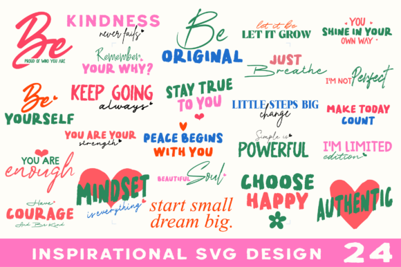 Inspirational SVG Design Bundle: Graphics for Crafts & Content