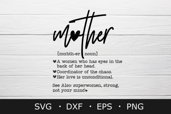 Mother Definition SVG: Crafts & Graphics for Handmade Brands