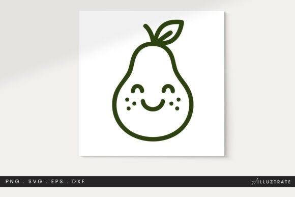 Pear SVG Cut File Clipart PNG for Crafts & Graphics