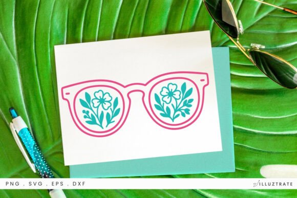 Sunglasses Floral SVG Clipart