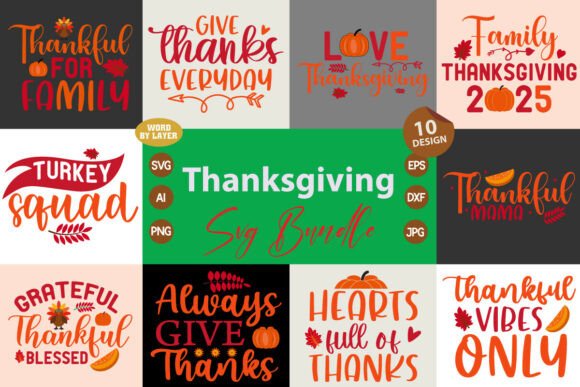 Thanksgiving SVG Bundle Vol. 2.2: Graphics for Crafts
