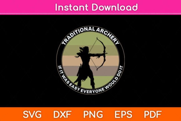 Traditional Archery Vintage Trad Bow Graphics for Crafts